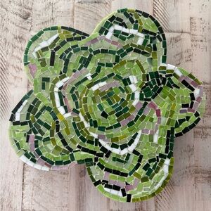 Green Mosaic Flower Tray